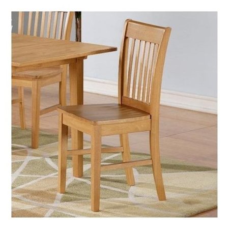 EAST WEST FURNITURE East West NFC-OAK-W Norfolk Chair with Wood Seat -Oak Finish.; Oak - Pack of 2 NFC-OAK-W